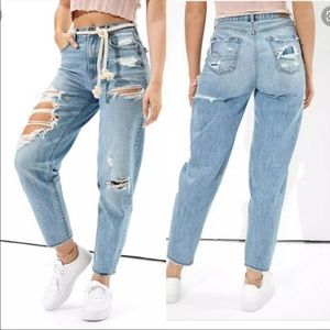 American Eagle Distressed High Rise Slouchy Relaxed Mom Jeans
